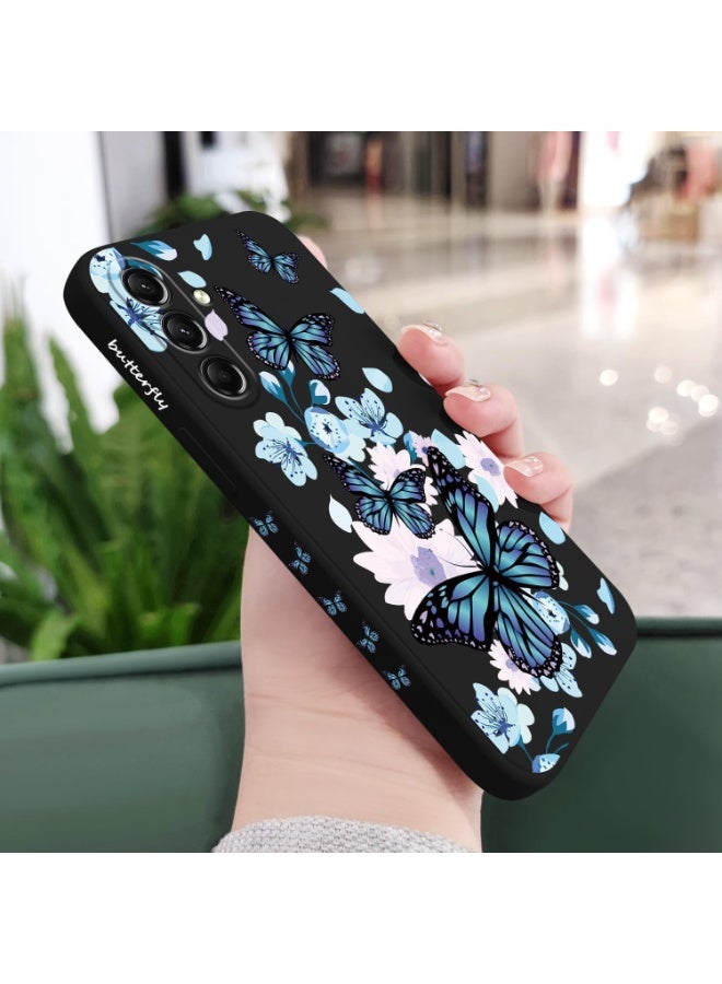 Fekra for Samsung Galaxy A16 Case Creative Design Flower Pattern Slim Soft Silicone Protective for Galaxy A35 5G phone Cover (Aurora Butterfly Black, Samsung Galaxy A16) - Image 2